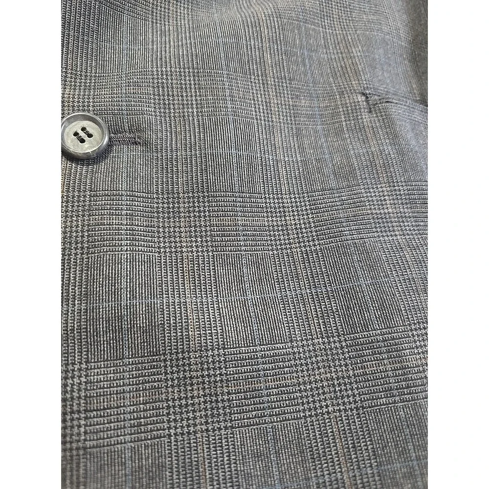 Brooks Brothers 1818 USA Made Wool 43R Suit Blazer Coat Jacket Gray Plaid Mens